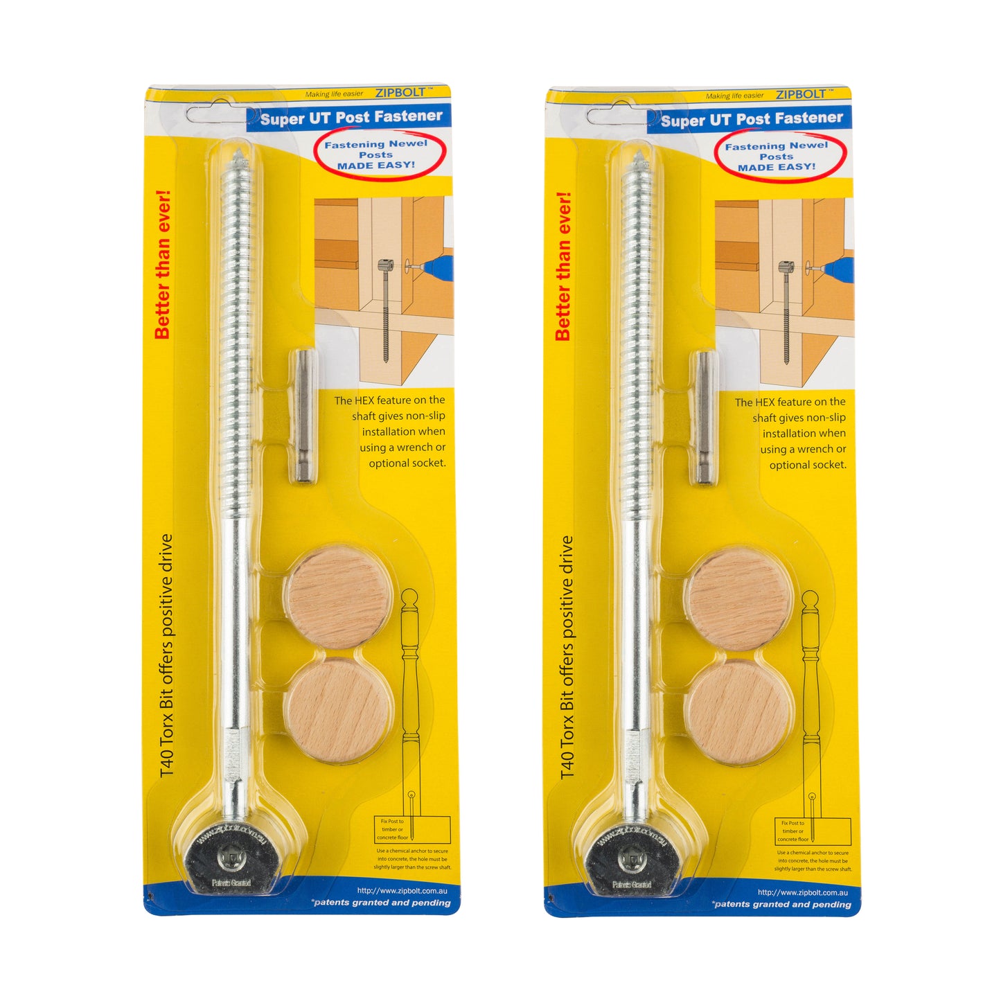 14.110 Super UT Newel Post Fastener — Quick and Easy Wrench-Free Installation of Staircase Newel Posts