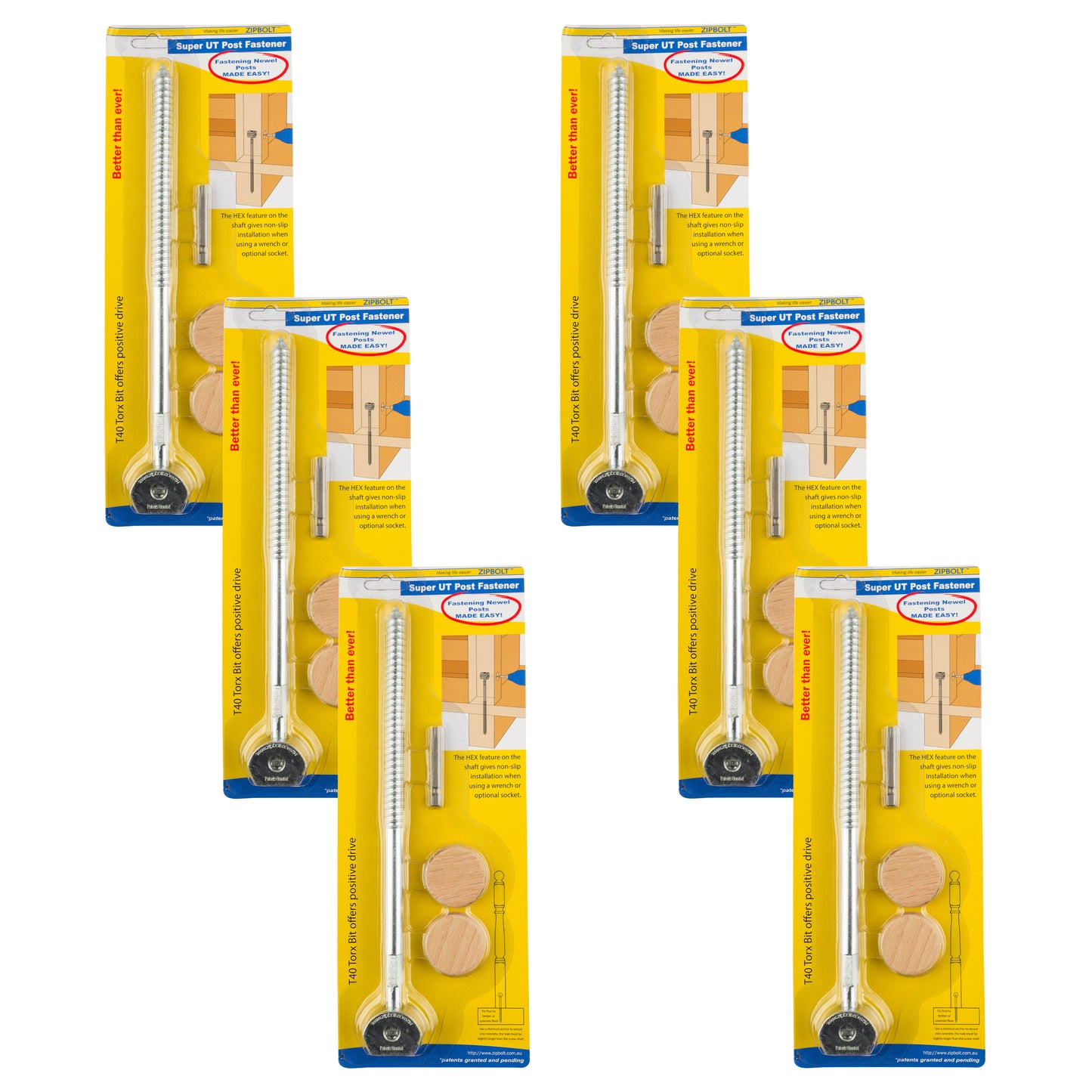 14.110 Super UT Newel Post Fastener — Quick and Easy Wrench-Free Installation of Staircase Newel Posts