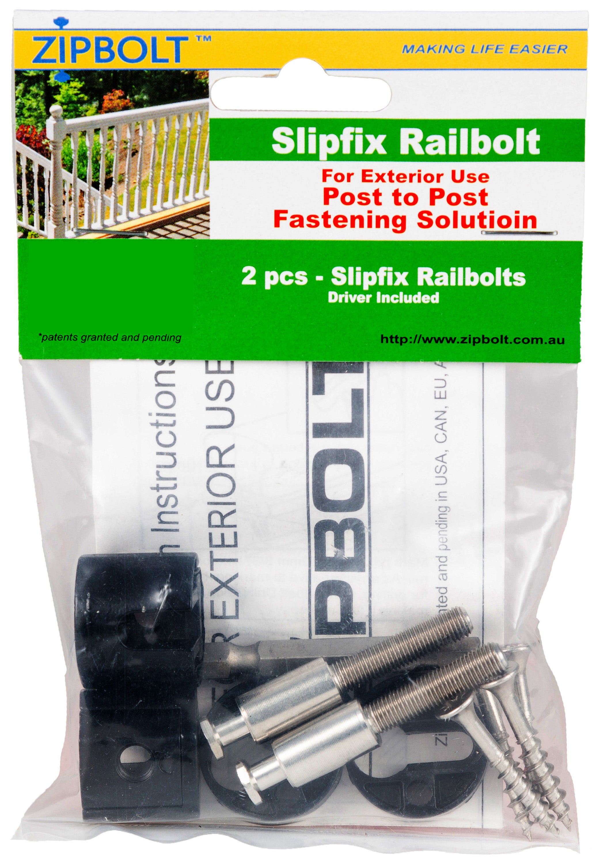 17 150 Exterior Slipfix Railbolt With 5mm Hex 1 Double Pack Zipbolt 17-150-exterior-slipfix-railbolt-with-5mm-hex-1-double-pack-zipbolt