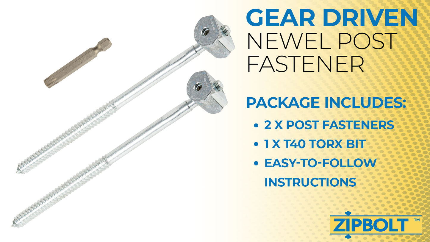 14.110 Super UT Newel Post Fastener — Quick and Easy Wrench-Free Installation of Staircase Newel Posts