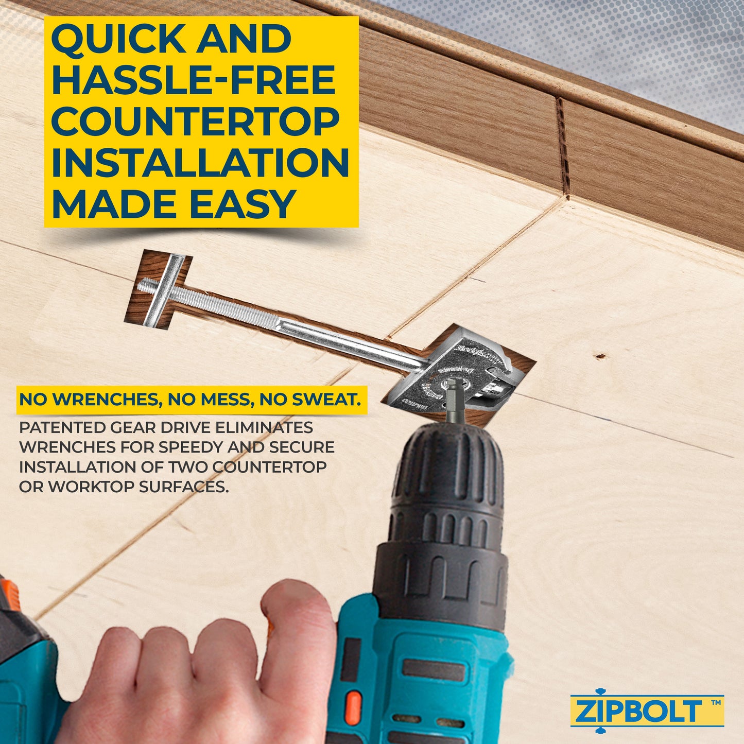 10.900 Countertop Miter Connector — Joint Connector Drawbolt for Joining Countertops, Butcher Blocks, Furniture, and More - Single-Handed Tightening
