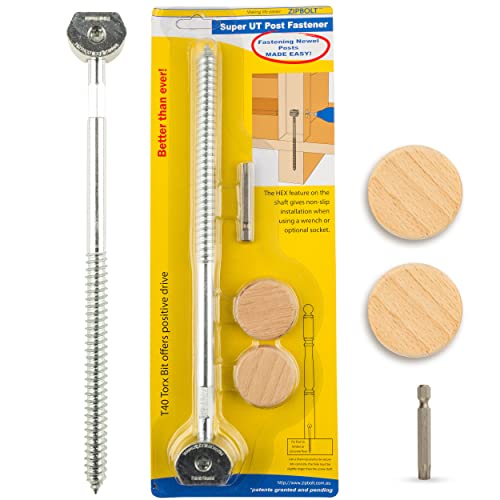 14.110 Super UT Newel Post Fastener — Quick and Easy Wrench-Free Installation of Staircase Newel Posts Zipbolt