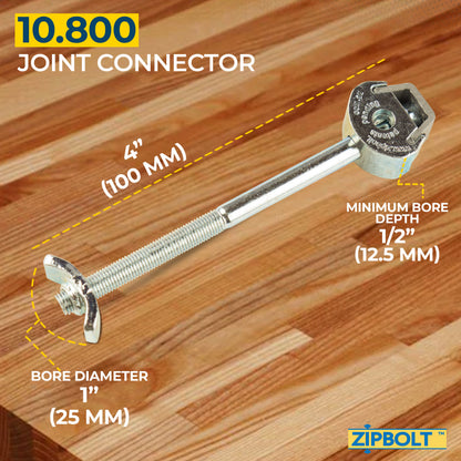 10.800 Countertop Miter Connector — Joint Connector Drawbolt for Joining Countertops, Butcher Blocks, Furniture, and More - Single-Handed Tightening