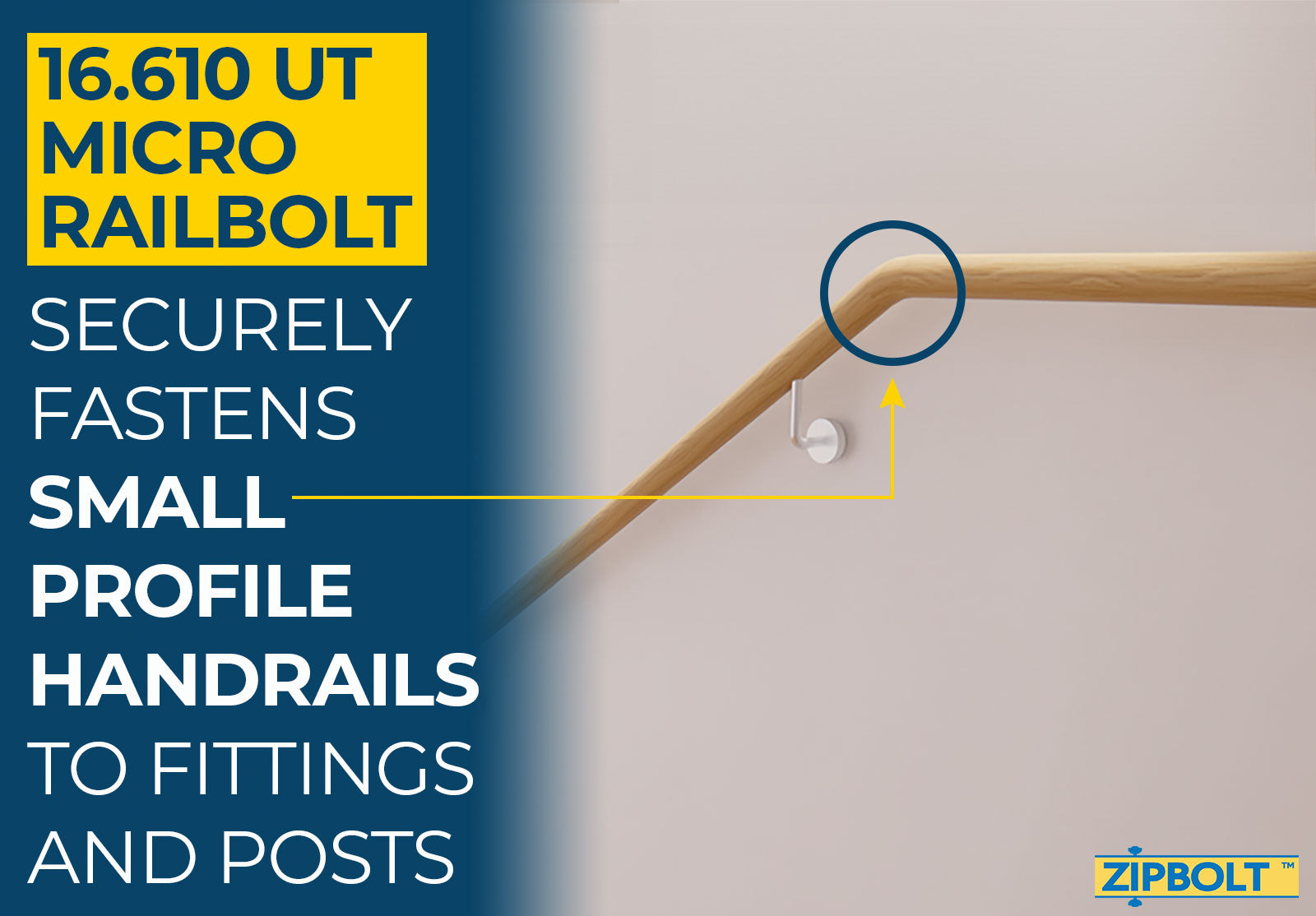 16.610 Micro Railbolt – Low Profile Staircase Handrail to Fittings Con ...