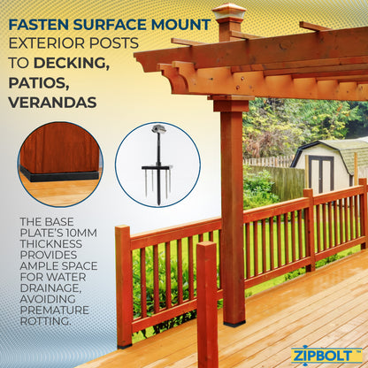 17.800 XT Exterior Newel Post Anchor - for Anchoring Surface Mount Exterior Posts to Decking, Patios, and Verandas - Durable Strength 4x4 Post Base (Actual 3.5x3.5)