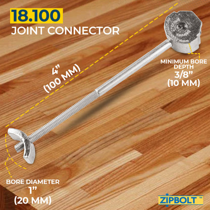 18.100 Ultra Slim Countertop Miter Connector — Joint Connector Drawbolt for Joining Countertops, Butcher Blocks, Furniture, and More - Single-Handed Tightening