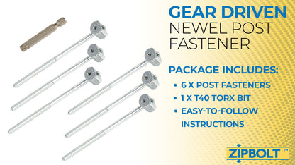 14.110 Super UT Newel Post Fastener — Quick and Easy Wrench-Free Installation of Staircase Newel Posts