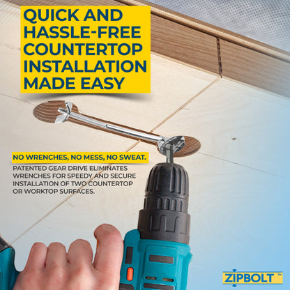 10.700 Countertop Miter Connector — Joint Connector Drawbolt for Joining Countertops, Butcher Blocks, Furniture, and More - Single-Handed Tightening
