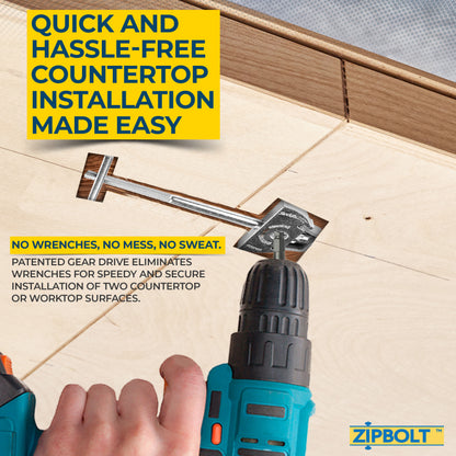 10.900 Countertop Miter Connector — Joint Connector Drawbolt for Joining Countertops, Butcher Blocks, Furniture, and More - Single-Handed Tightening
