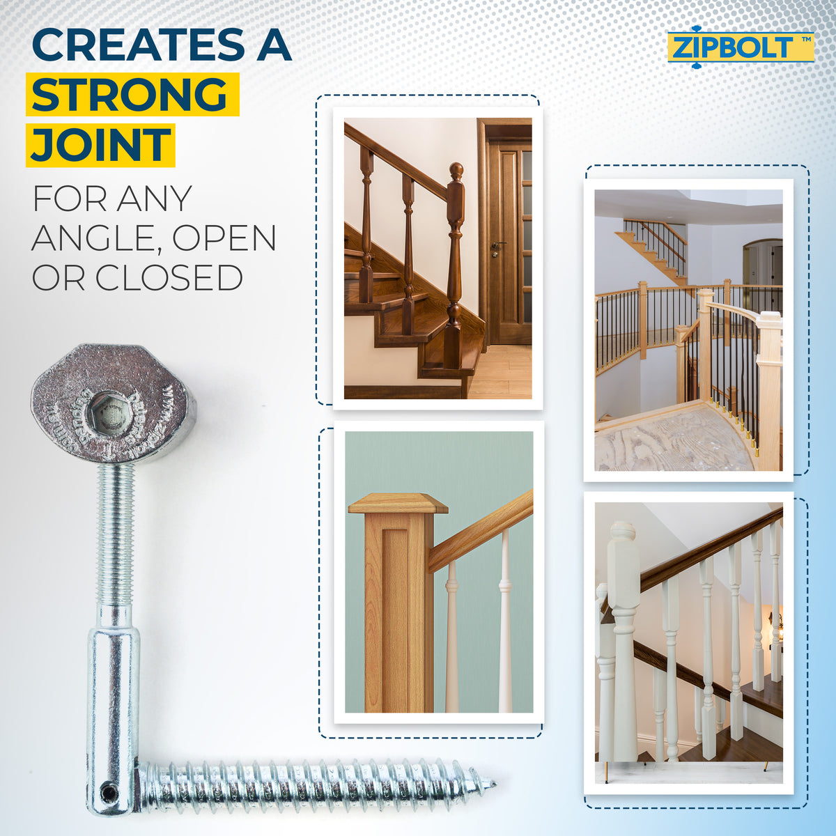 11.560 Angled Staircase Railbolt – Zipbolt