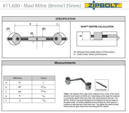 11.610 Maxi Mitre Connector - Connects Mitered Staircase Handrail Sections