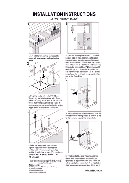 17.800 XT Exterior Newel Post Anchor - for Anchoring Surface Mount Exterior Posts to Decking, Patios, and Verandas - Durable Strength 4x4 Post Base (Actual 3.5x3.5)