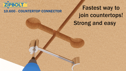 10.700 Countertop Miter Connector — Joint Connector Drawbolt for Joining Countertops, Butcher Blocks, Furniture, and More - Single-Handed Tightening