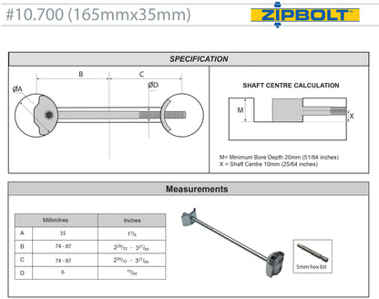 10.700 Countertop Miter Connector — Joint Connector Drawbolt for Joining Countertops, Butcher Blocks, Furniture, and More - Single-Handed Tightening