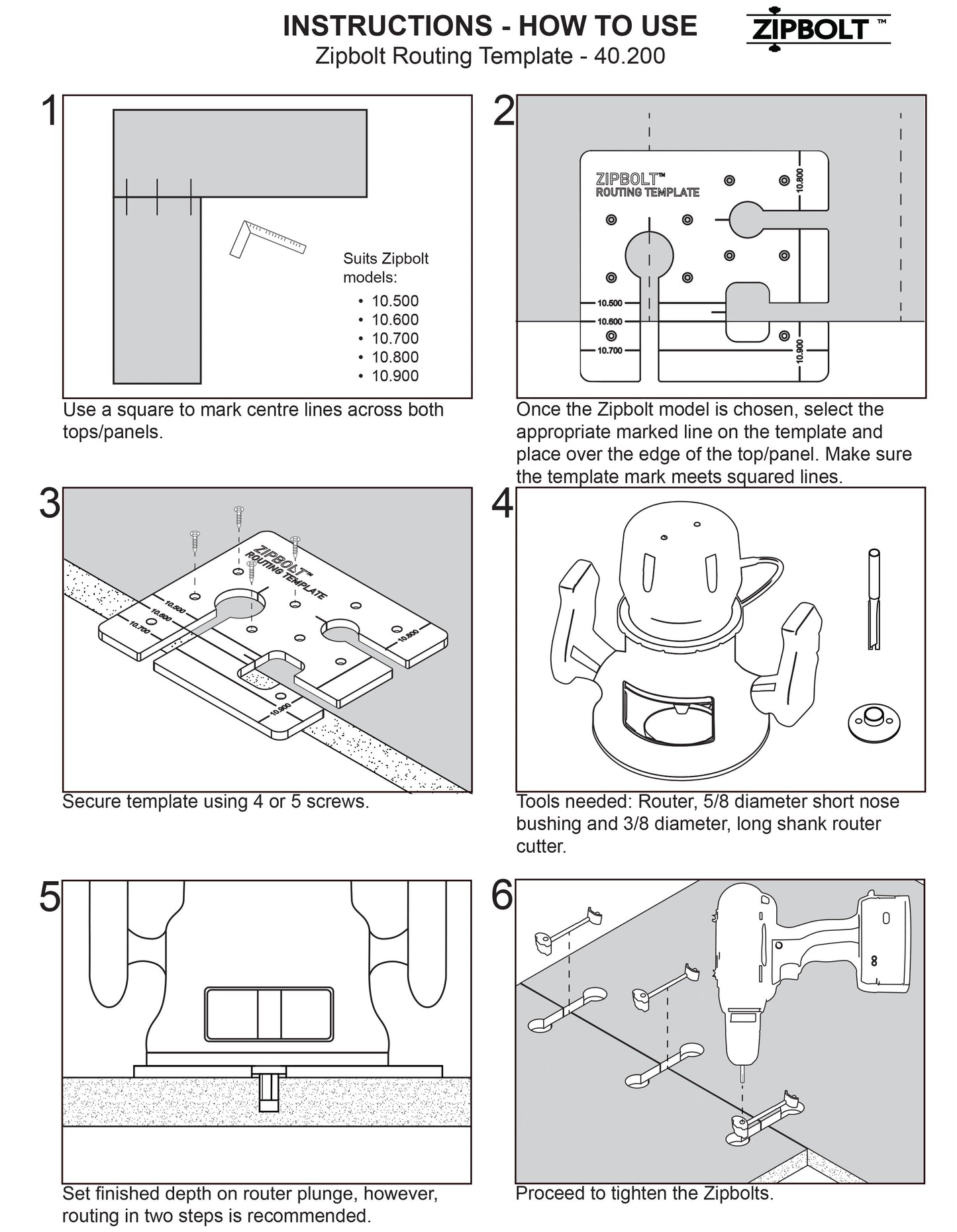 40.200 Routing Template - For Use with 10.500-10.900 Joint Connectors (10.500, 10.600, 10.700, 10.800, 10.900)