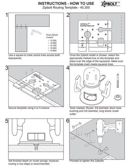 40.200 Routing Template - For Use with 10.500-10.900 Joint Connectors (10.500, 10.600, 10.700, 10.800, 10.900)